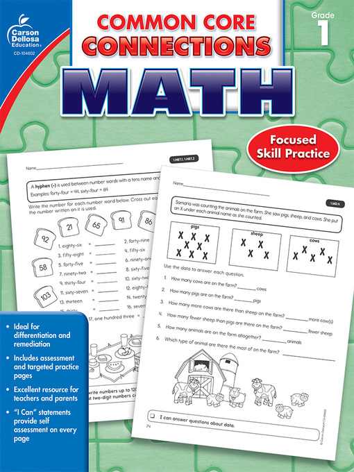 Title details for Common Core Connections Math, Grade 1 by Carson Dellosa Education - Available
